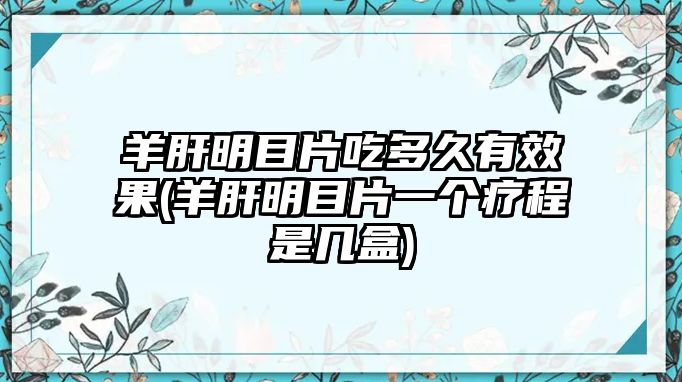 羊肝明目片吃多久有效果(羊肝明目片一個療程是幾盒)